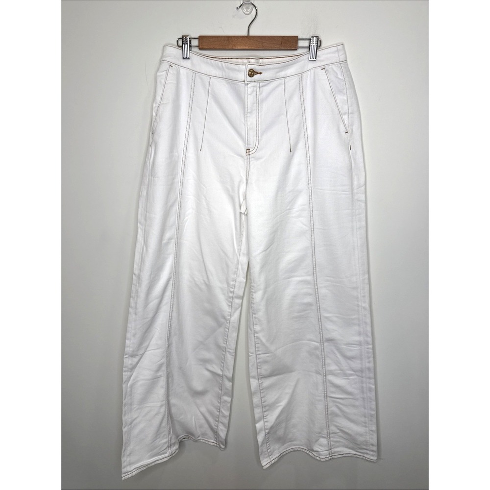 NEW Chico's Palazzo Wide Leg Jean Pants Women's 2.5R Boho Vacation Coastal Money - Picture 2 of 8